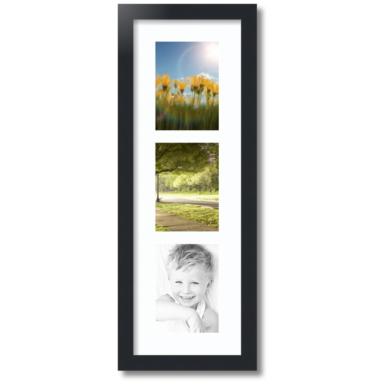 ArtToFrames Collage Photo Picture Frame with 3 - 5x7 inch Openings, Framed in Black with Over 62 Mat Color Options and Plexi Glass (CSM-3926-138)